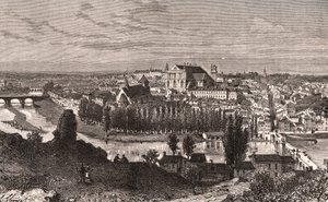 Poitiers – V. A. Malt-Brown „La France illustrée: földrajz, történelem, statisztikai igazgatás” című metszete. 1884 alkotó: French School