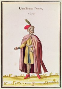 lengyel nemes, 1577 (színes metszet) alkotó: French School