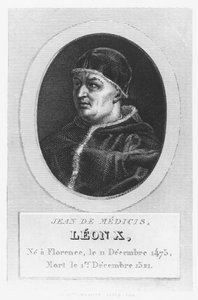 X. Leó pápa, Giovanni di Lorenzo de Medici (metszet) alkotó: French School