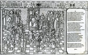 II. Urbán pápa a clermonti zsinat elnökletével 1095-ben alkotó: French School