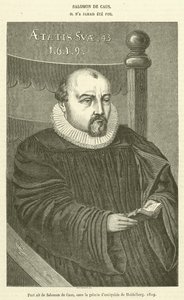Salomon de Caus portréja, a Heidelbergi Régiségtárban alkotó: French School