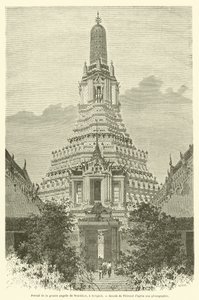 A bangkoki Wat-Chan nagy pagoda portálja (metszet) alkotó: French School