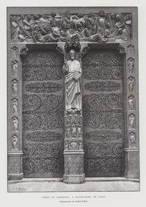 Az utolsó ítélet portálja, Notre Dame de Paris (litho) alkotó: French School