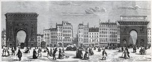 Porte Saint-Denis és rue faubourg Saint Denis – Porte Saint Martin és rue faubourg Saint-Martin Edmond Texier (1815-1887) metszet a „” Tableau-de-Paris”-ban alkotó: French School