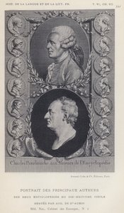 A tizennyolcadik század két enciklopédiája főszerzőinek portréja (litho) alkotó: French School