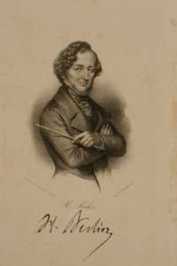 Hector Berlioz (1803-69) arcképe és aláírása