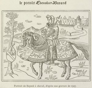 Bayard portréja lóháton (metszet) alkotó: French School