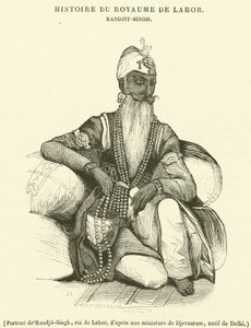 Randjit-Singh, Lahor király portréja (metszet) alkotó: French School