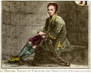 Louis Dominique Cartridge (1693-1721) portréja a kazamatában. A 18. századi metszet magángyűjtemény alkotó: French School