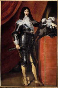 XIII. Lajos (1601-1643) portréja lábán páncélban A 17. századi francia iskola festménye. Musee du chateau de Chambord – XIII. Lajos (1601-1643) páncélos teljes alakos portréja. A 17. századi angol iskola festészete. Múzeum a alkotó: French School