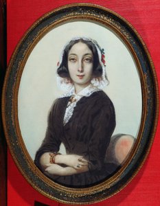 George Sand (1804-76) portréminiatúrája 1840 körül alkotó: French School