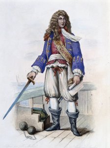 Anne Hilarion de Costentin admirális (Cotentin), Tourville grófjának (1642-1701) portréja – a „Le Plutarque francais”-ban, Mennechet, Párizs alkotó: French School