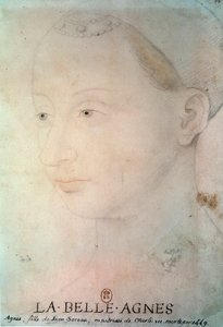 Agnes Sorel (1422-1450) Beaute sur Marne hölgy portréja alkotó: French School