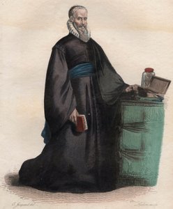 Ambroise Pare (1509-1590) francia sebész portréja. Illusztráció Edmond Mennechet „A francia Plutarkhosz” című könyvéből alkotó: French School