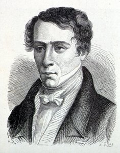 Augustin Fresnel (1788-1827) francia fizikus portréja - a Tudományos albumban; jeles tudósok; Nagy felfedezések””” 1896. alkotó: French School