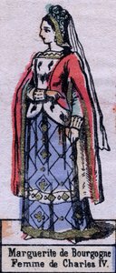Burgundi Blanche (kb. 1296-1326), IV. Károly francia feleség portréja. (Kapetiai dinasztia). 19. század végi illusztráció. alkotó: French School