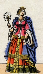 Luxemburgi Bonne (1315-1349), a francia II. János feleségének portréja. alkotó: French School