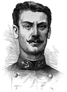 Joseph Gallieni százados (1849-1916), francia katona és felfedező portréja. Metszet a „” Le Monde Illustré”” 254. számban, 1881. április 9. alkotó: French School