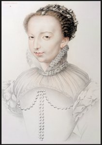 Catherine de Medici (1519-89) portréja, egy 16. századi rajz fakszimile, amely a 16. század leghíresebb francia személyiségeinek portréiban jelenik meg, P.G. Niel, Párizs, 1848 (grafit o alkotó: French School