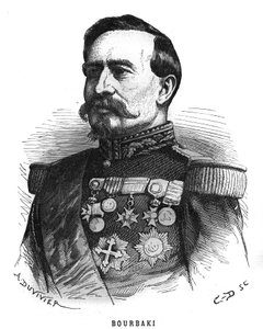 Charles Denis Bourbaki (1816-1897) francia tiszt portréja. Metszet a „Les Illustrations De L