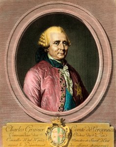 Charles Gravier, Vergennes grófjának (1719-1787) portréja. 18. századi metszet. Magángyűjtemény. alkotó: French School