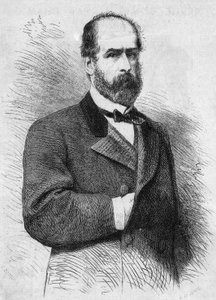 Federico Errazuriz Zanartu (1825-1877), a Chilei Köztársaság elnökének portréja. Metszet a „” Le Monde Illustré”” 760. számban, november 4 alkotó: French School