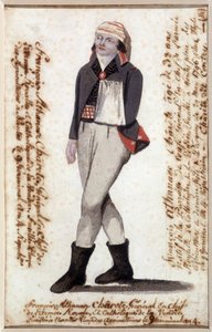 Francois Athanase (Francois-Athanase) portréja a Charette de la Contrie-ból (1763-1796), sálban kar, a Vendee királypárti vezetője - Musee Dobree, Nantes alkotó: French School