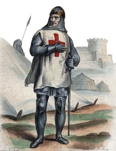 Godfrey of Bouillon (104061-1100), frank lovag, az első keresztes hadjárat egyik vezetőjének portréja. alkotó: French School