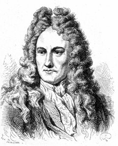 Gottfried Wilhelm von Leibniz (1646 - 1716), német filozófus és tudós portréja - a Tudományos albumban; jeles tudósok; Nagy felfedezések””” 1896. alkotó: French School