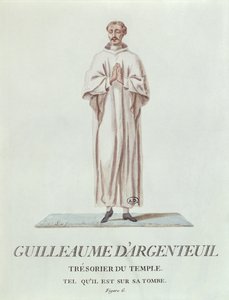 Guillaume dArgenteuil, a templom kincstárnokának portréja a sírján ábrázolva, 1786 (wc papíron)