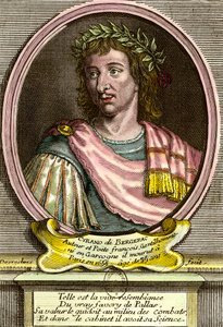Cyrano de Bergerac (1619 - 1655) francia író Hercules Savinien portréja. alkotó: French School