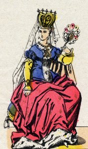 Isabeau (Isabelle, Elisabeth) de Baviere (1371-1435), a francia VI. Károly feleségének portréja. (Kapetiai dinasztia). alkotó: French School