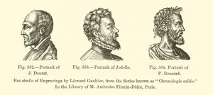J. Daurat portréja, Jodelle portréja, P. Ronsard portréja (metszet) alkotó: French School