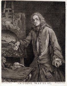 Jean Antoine Watteau (1684-1721) francia festő portréja - metszet alkotó: French School