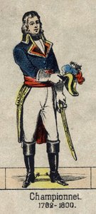 Jean Etienne Championet, francais tábornok (1762-1800) portréja. Epinal képe a 19. század végéről. alkotó: French School