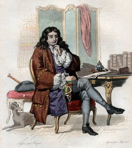 Jean de La Fontaine (Lafontaine) (1621-1695) francia meseíró és költő portréja. alkotó: French School