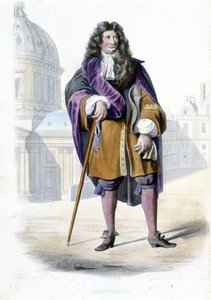 Jean de La Fontaine francia író (1621-1695) portréja – Ed. Mennechet, „” Le Plutarque francais”” alkotó: French School