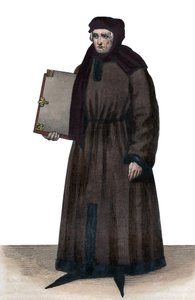 John Froissart (1337-1404), a középkori Franciaország francia krónikásainak portréja. alkotó: French School