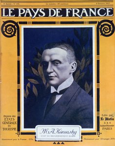 Kerensky portréja, a Le Pays de France című francia magazin borítója, 1917. október 4 alkotó: French School