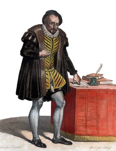 Lord Michel Eyquem de Montaigne (1533-1592) francia író portréja. alkotó: French School
