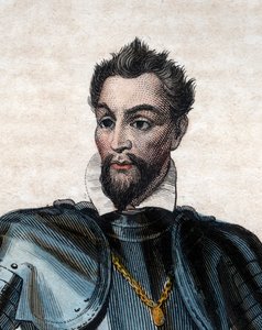 I. Lajos de Bourbon, Conde hercege (1530-1569), hugenotta vezető és tábornok portréja. alkotó: French School