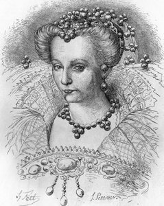 Louise de Lorraine (1553-1601), Henri III feleségének portréja. „Franciaország népszerű története” c. 1885 körül. Metszet. alkotó: French School