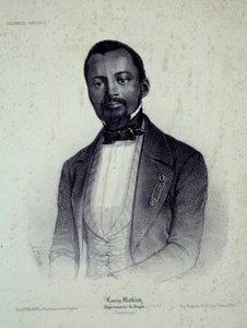 Louisy Mathieu (1817-1874), egykori rabszolga és Guadeloupe helyettesének portréja, a 19. századi Chartres metszete, Musee des Beaux Arts alkotó: French School