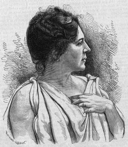 Madame Agar (Marie Leonide Charvin) (1836-1891) francia komikus portréja. Metszet a „La gazette du dimanche”-ban, 1895. november 21-én. alkotó: French School