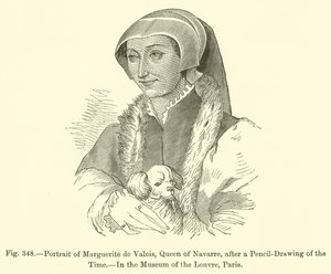 Marguerite de Valois, Navarra királynőjének portréja (metszet) alkotó: French School