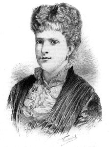 Maria Pia portugál királynő (1847-1911) portréja. Metszet a „Le Monde Illustré”-ben, 1886. május 22. alkotó: French School