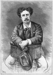 Mariano Fortuny (1838-1874) spanyol festő portréja. Metszet a „” Le Monde Illustré”” 921. számban, 1874. december 5. alkotó: French School