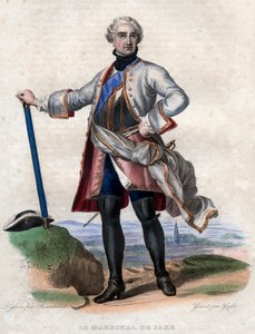 Maurice de Saxe (1696-1750), francia katonaság és Franciaország tábornokának portréja. alkotó: French School