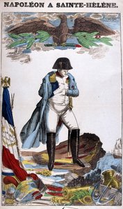 Napóleon Bonaparte portréja a Szent Ilonában. Epinal képe alkotó: French School