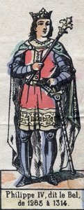 IV. Fülöp francia, Bél Fülöp (1268-1314) (a Capetians-dinasztia) portréja. 19. század végi illusztráció. alkotó: French School
